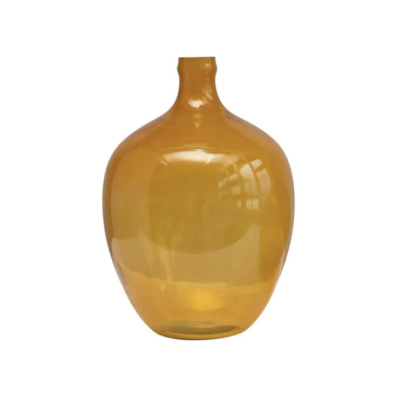 Round Glass Vase, Mustard 11" x 15"