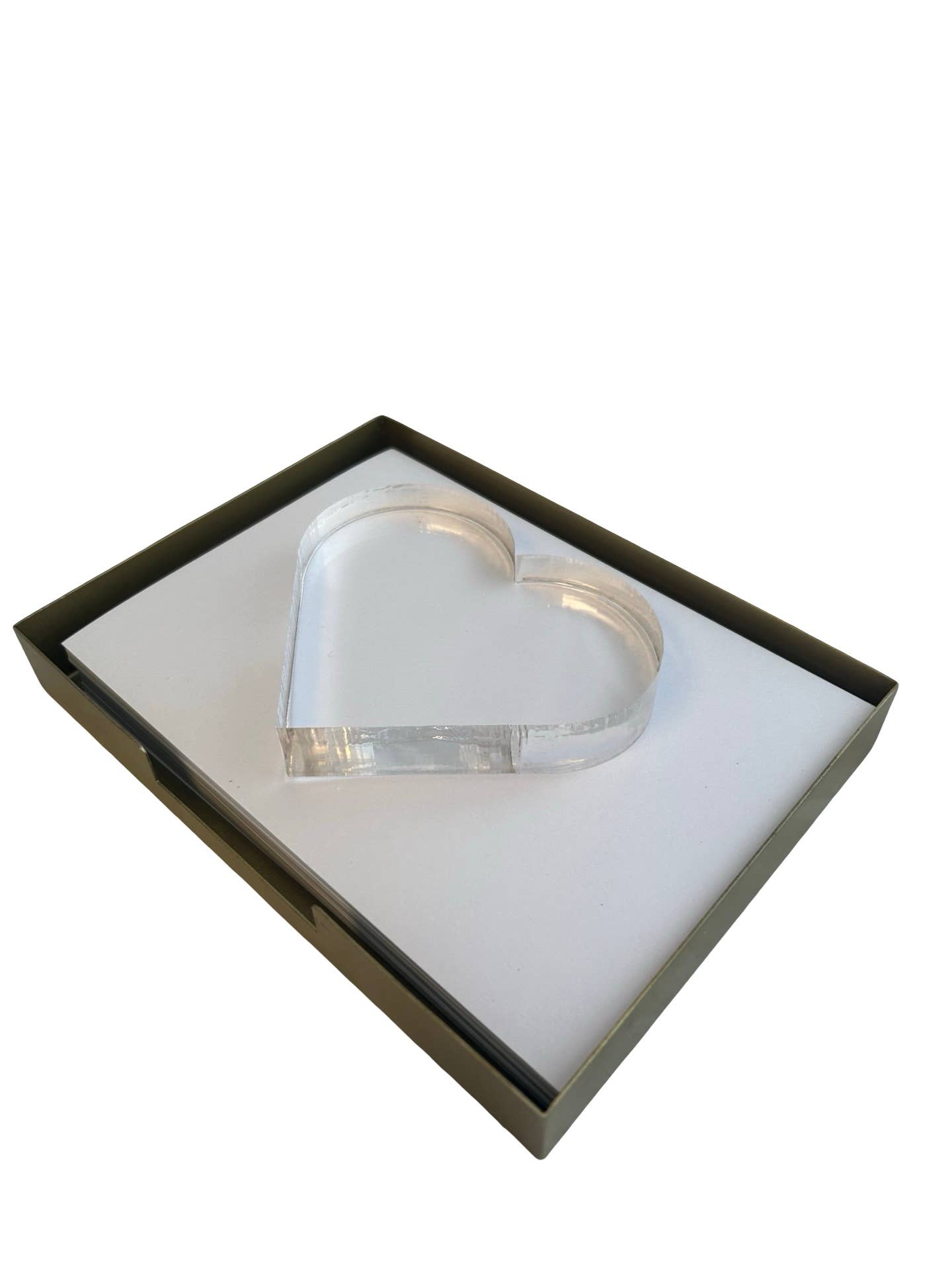 Acrylic Napkin Weight, Clear Heart