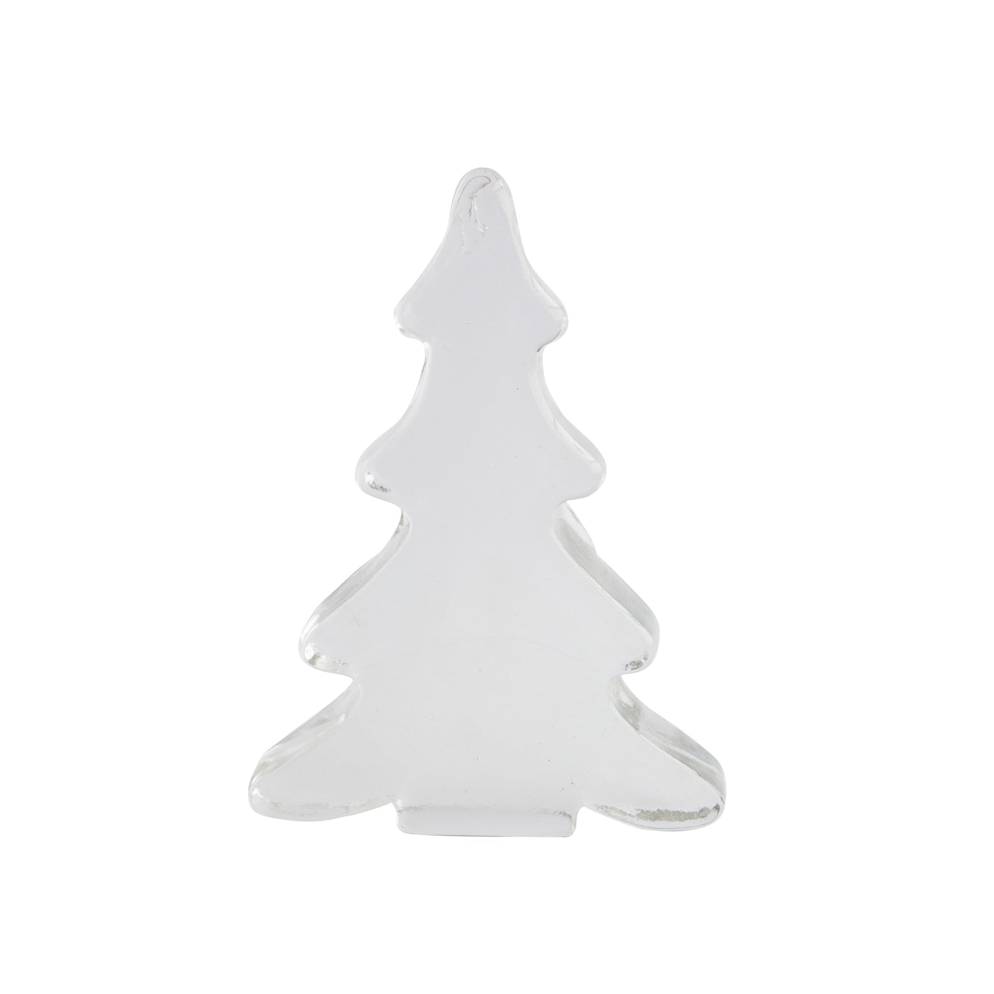 11"H 1"W THICK GLASS CHRISTMAS TREE, CLEAR