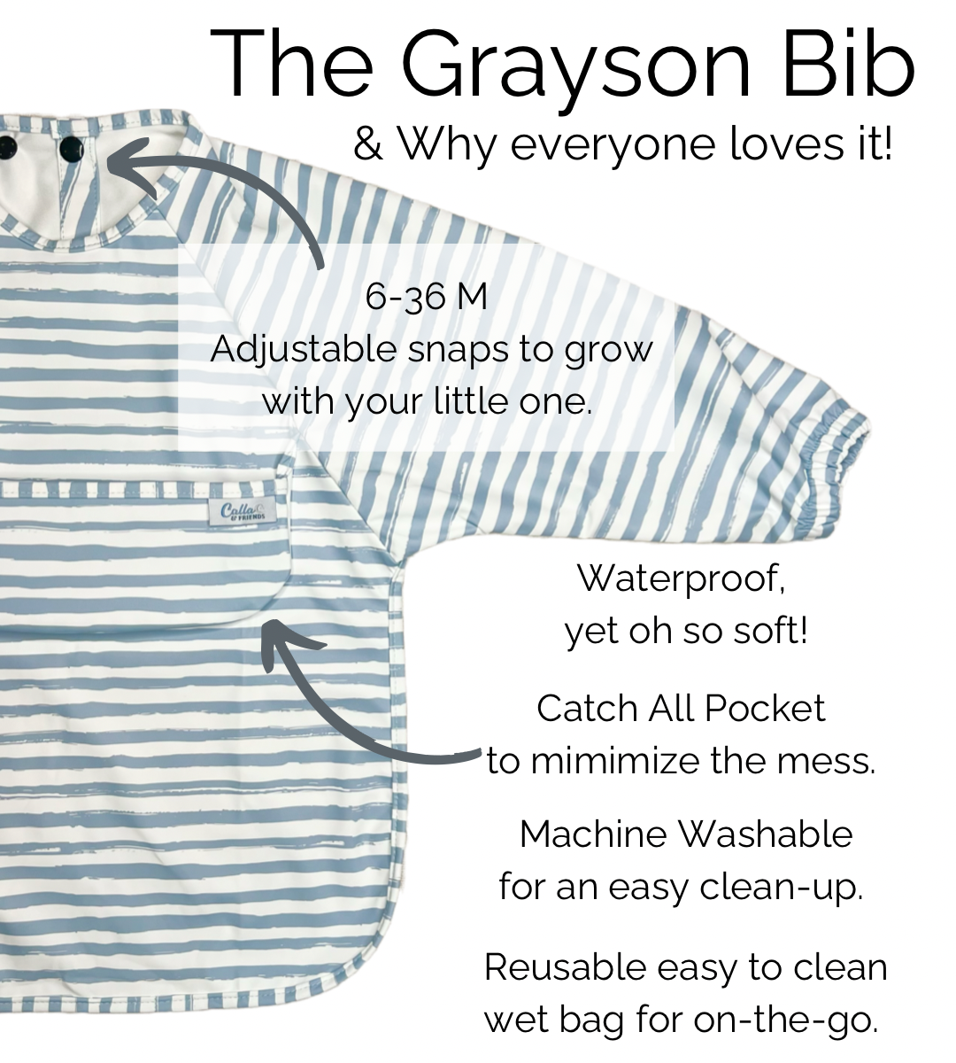 THE GRAYSON ONG SLEEVE BIB-RAINBOW -GREEN
