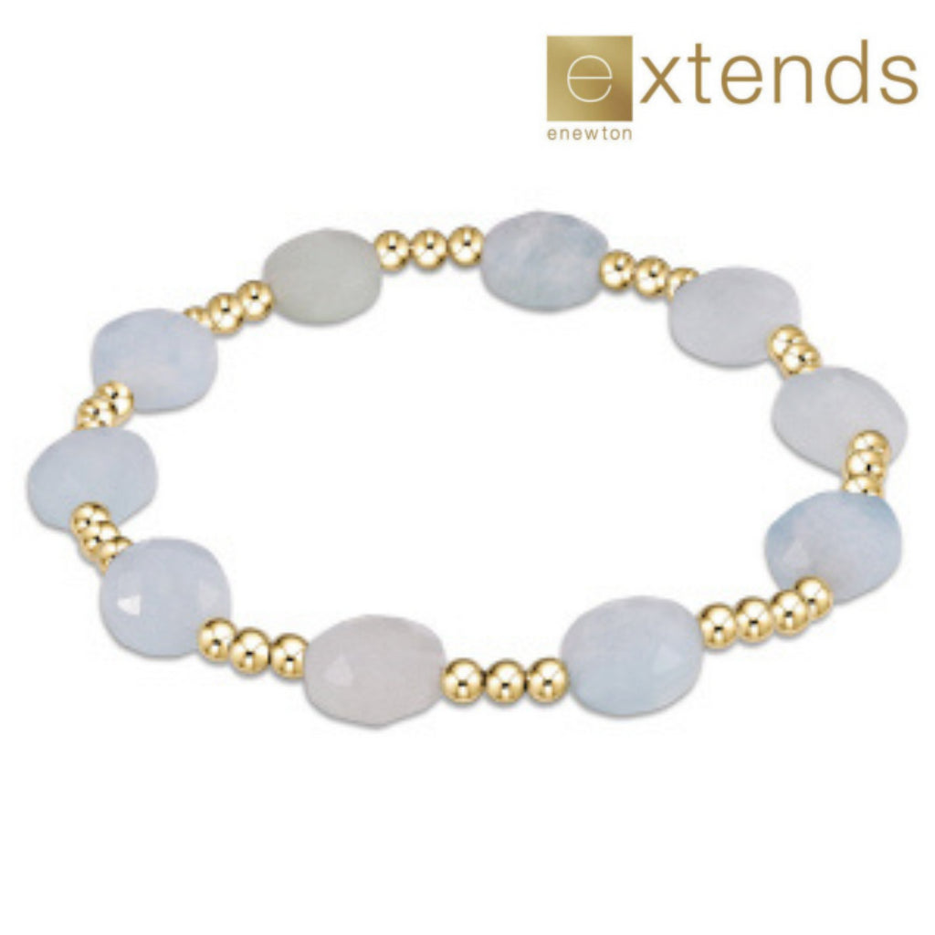 Extends - Admire Gold 3mm Bed Bracelet - Aquamarine