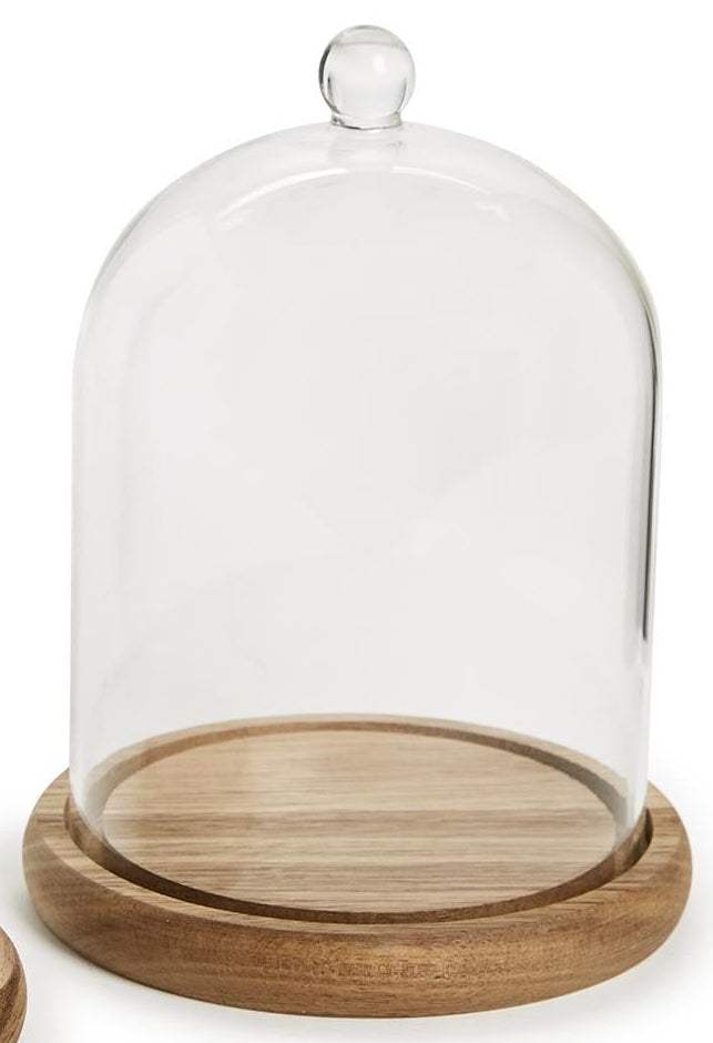 Cloche w/Ball Handle & Wooden Base - Large