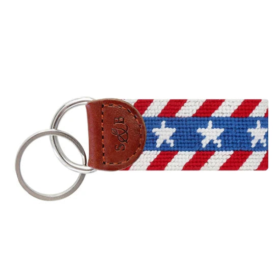 Liberty Stripe Needlepoint Key Fob