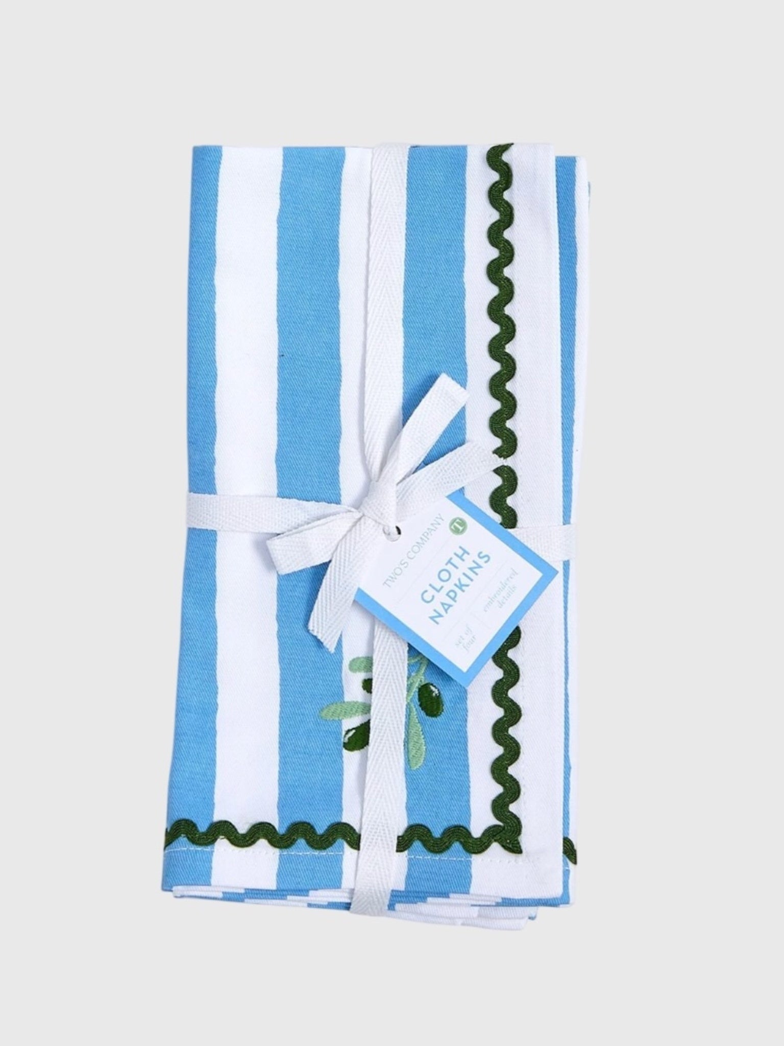 olive cloth napkins w/ric rak set of four