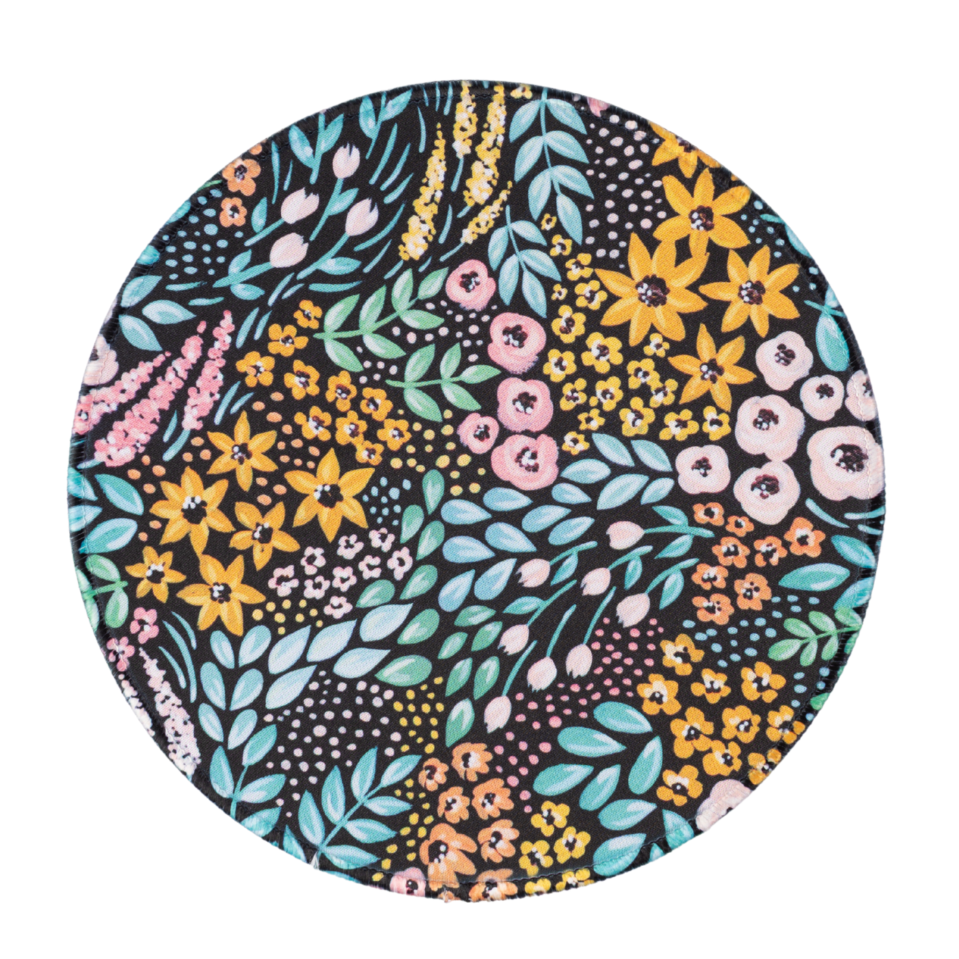 Black Floral Mousepad