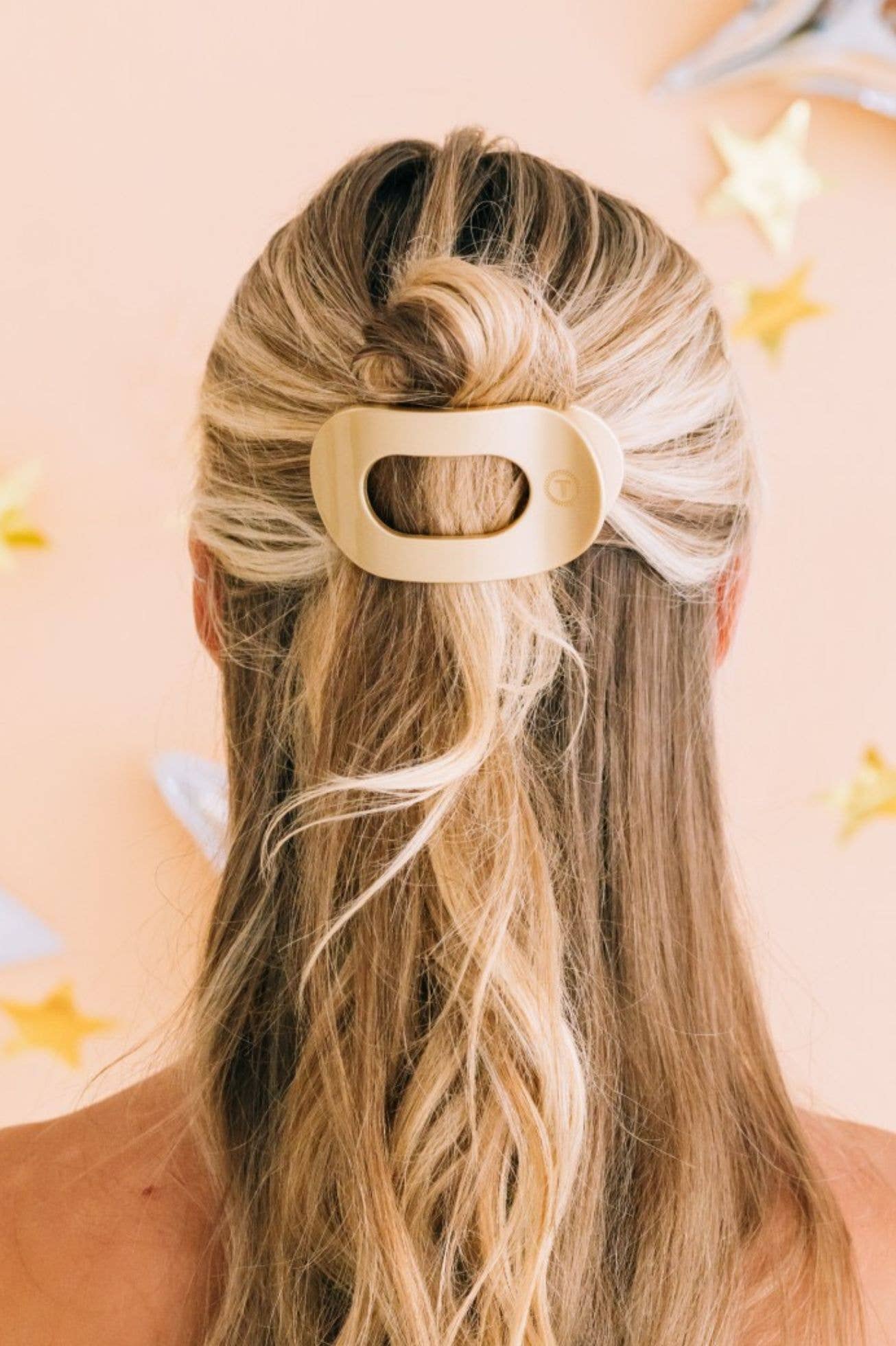 Round Flat Hair Clip - Small - Champagne Toast
