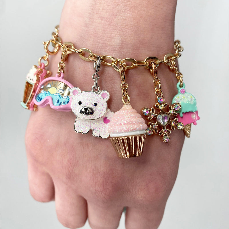 PINK GLITTER CUPCAKE CHARM