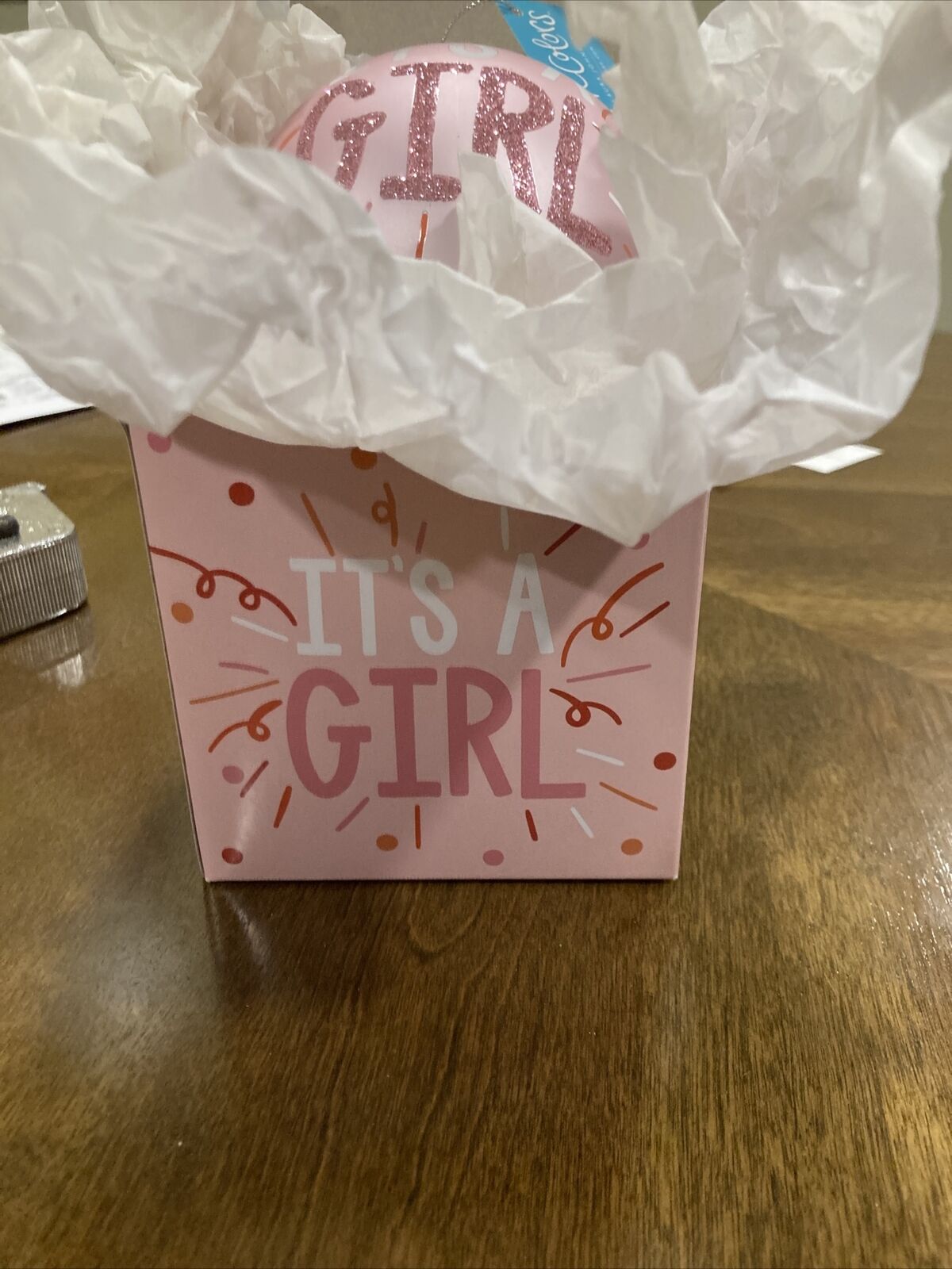 It's a Girl Popper 100mm Glass Ornament