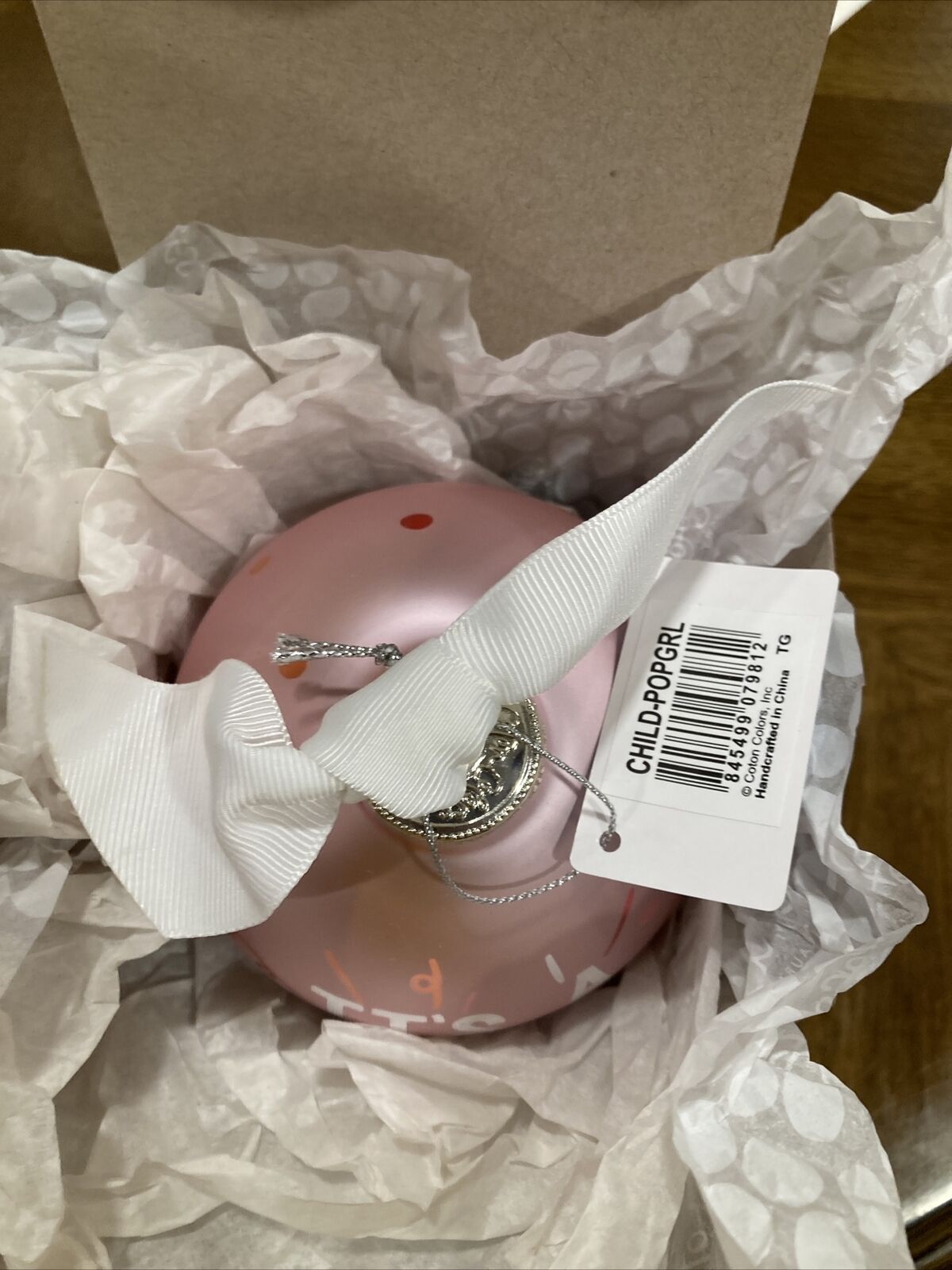 It's a Girl Popper 100mm Glass Ornament