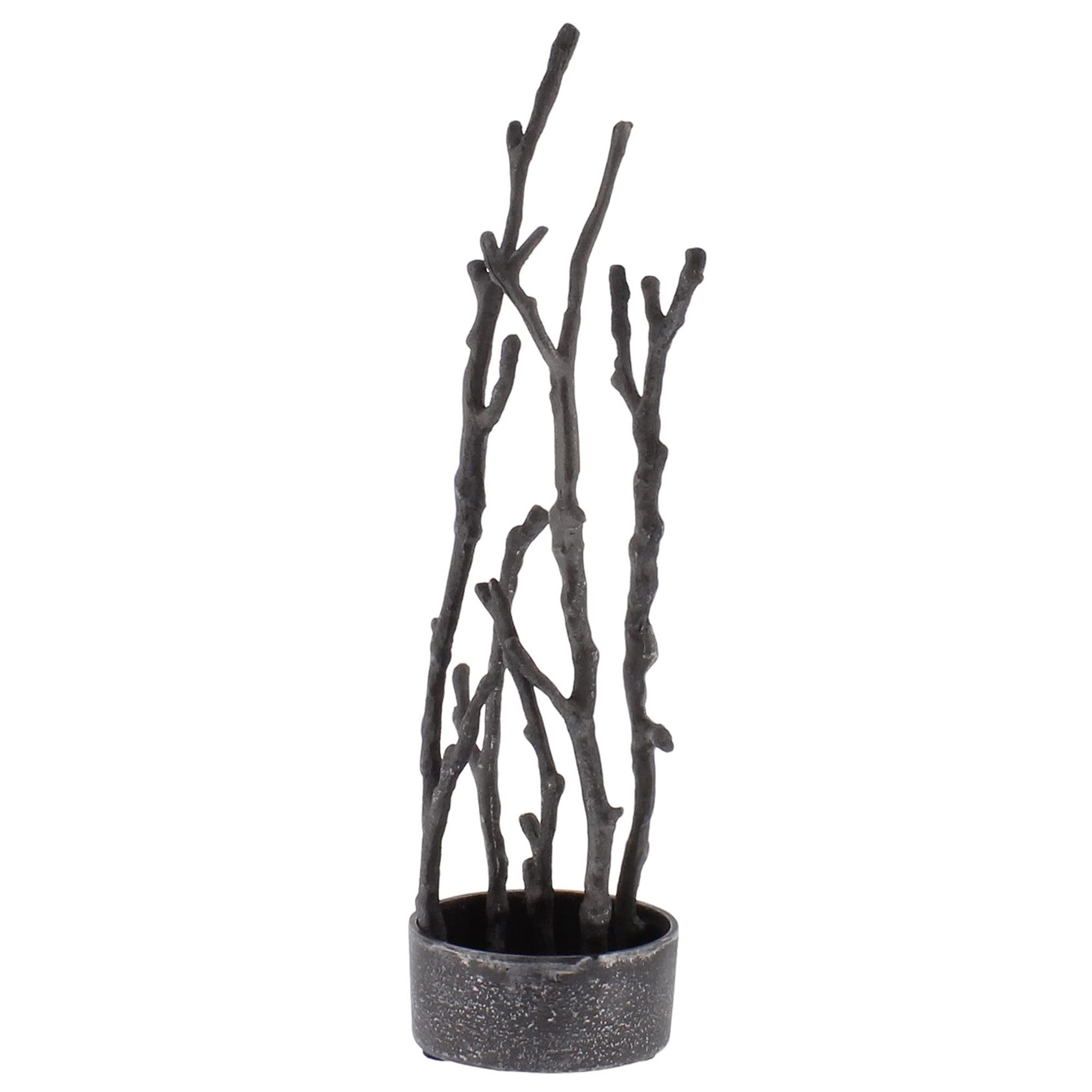 METAL SCULPTURAL BRANCH VASE W/WATER RESERVOIR