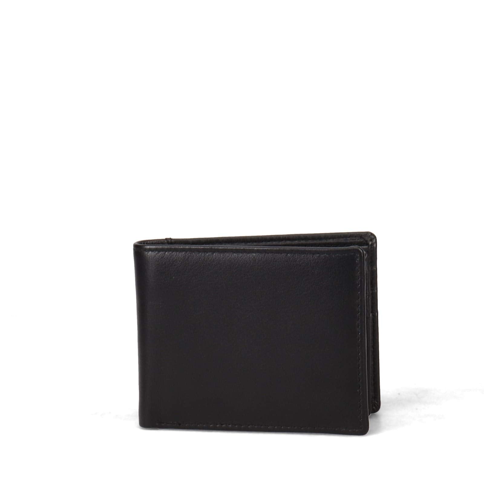 Men's Wallet Premium Leather Front Pocket Bifold - Black