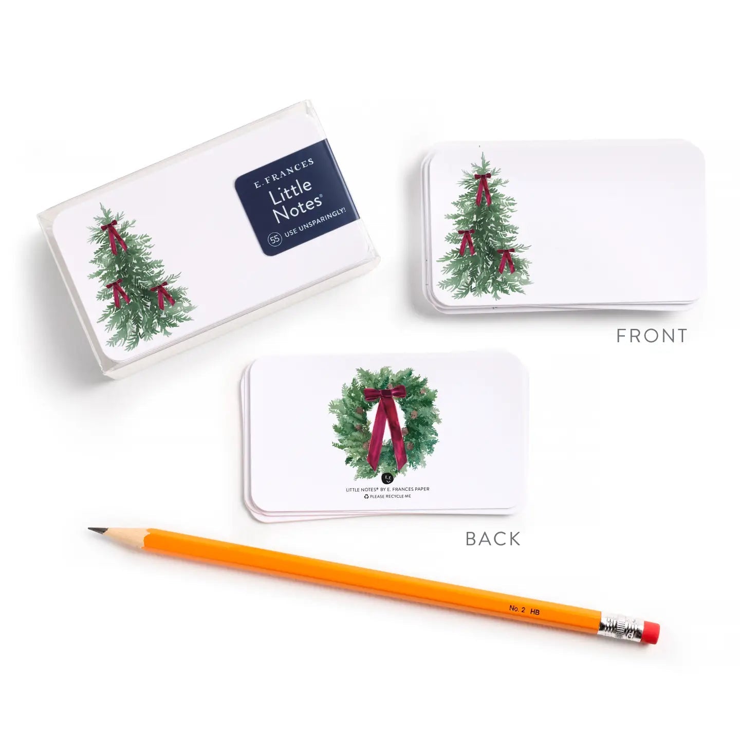 VELVET BOW TREE LITTLE NOTES MINI NOTECARD SET OF 55