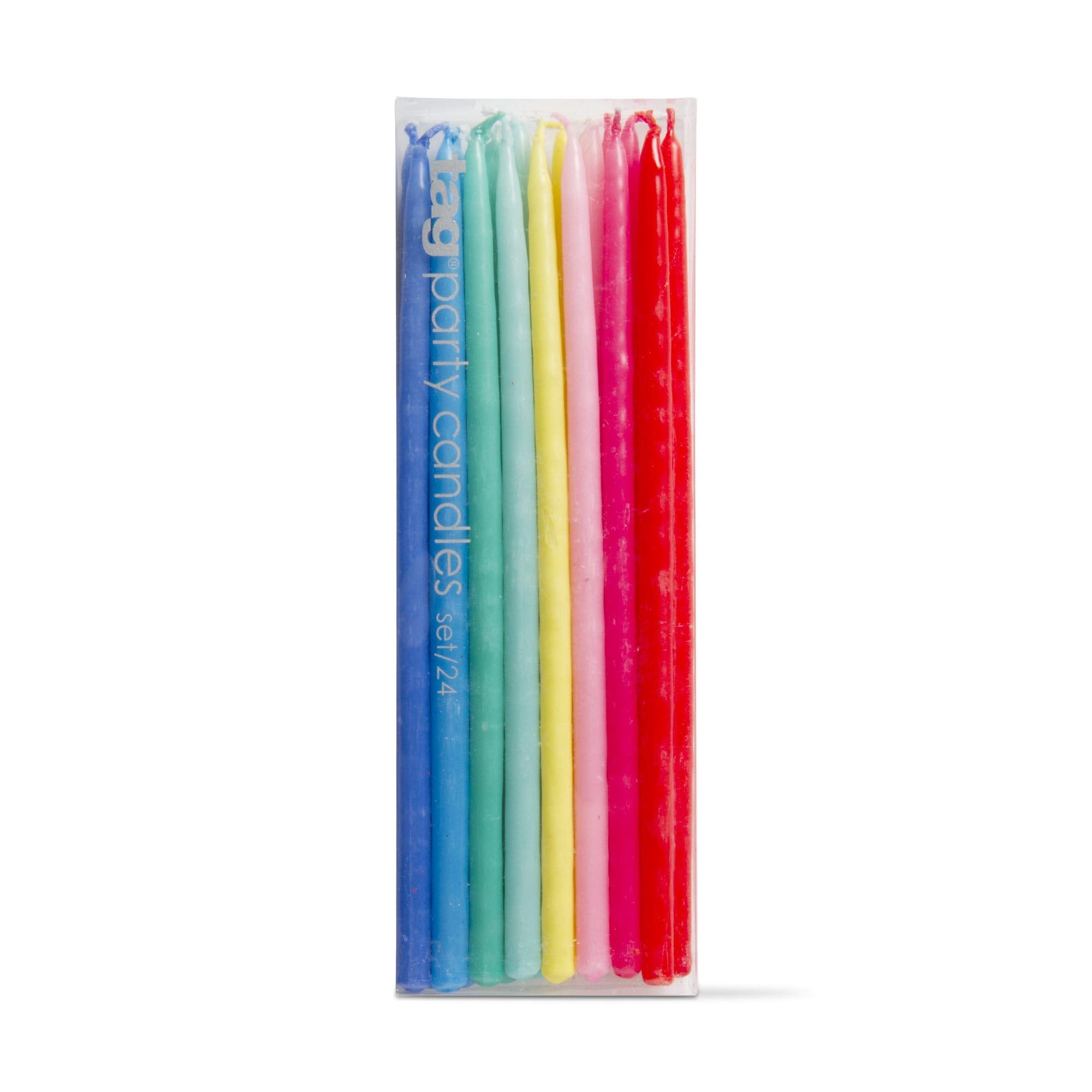 TAPER CANDLES-SET OF 24-MULTI COLOR