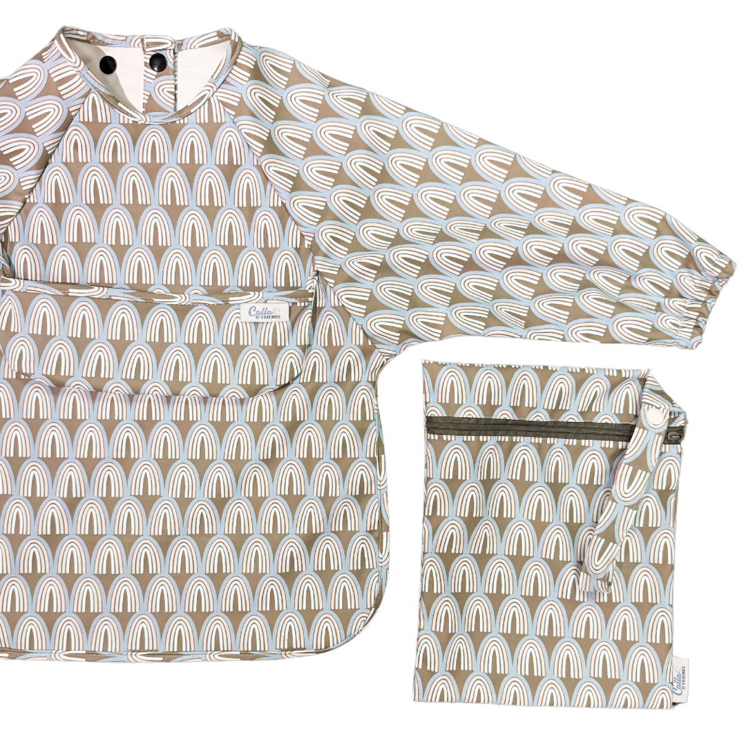 THE GRAYSON ONG SLEEVE BIB-RAINBOW -GREEN