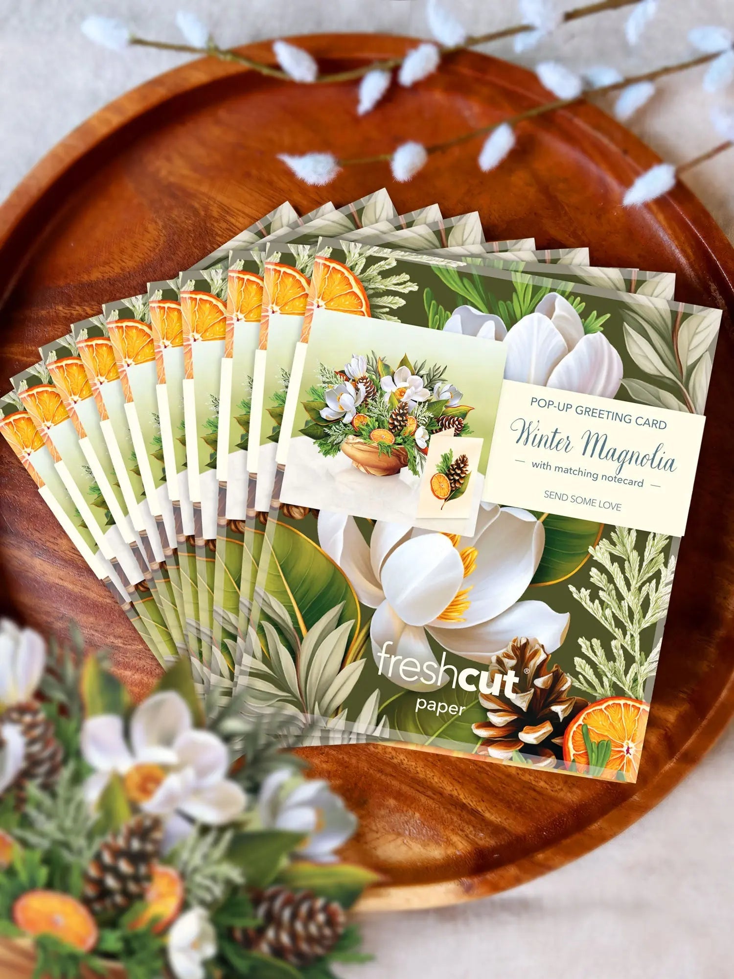 MINI WINTER MAGNOLIA GREETING CARD