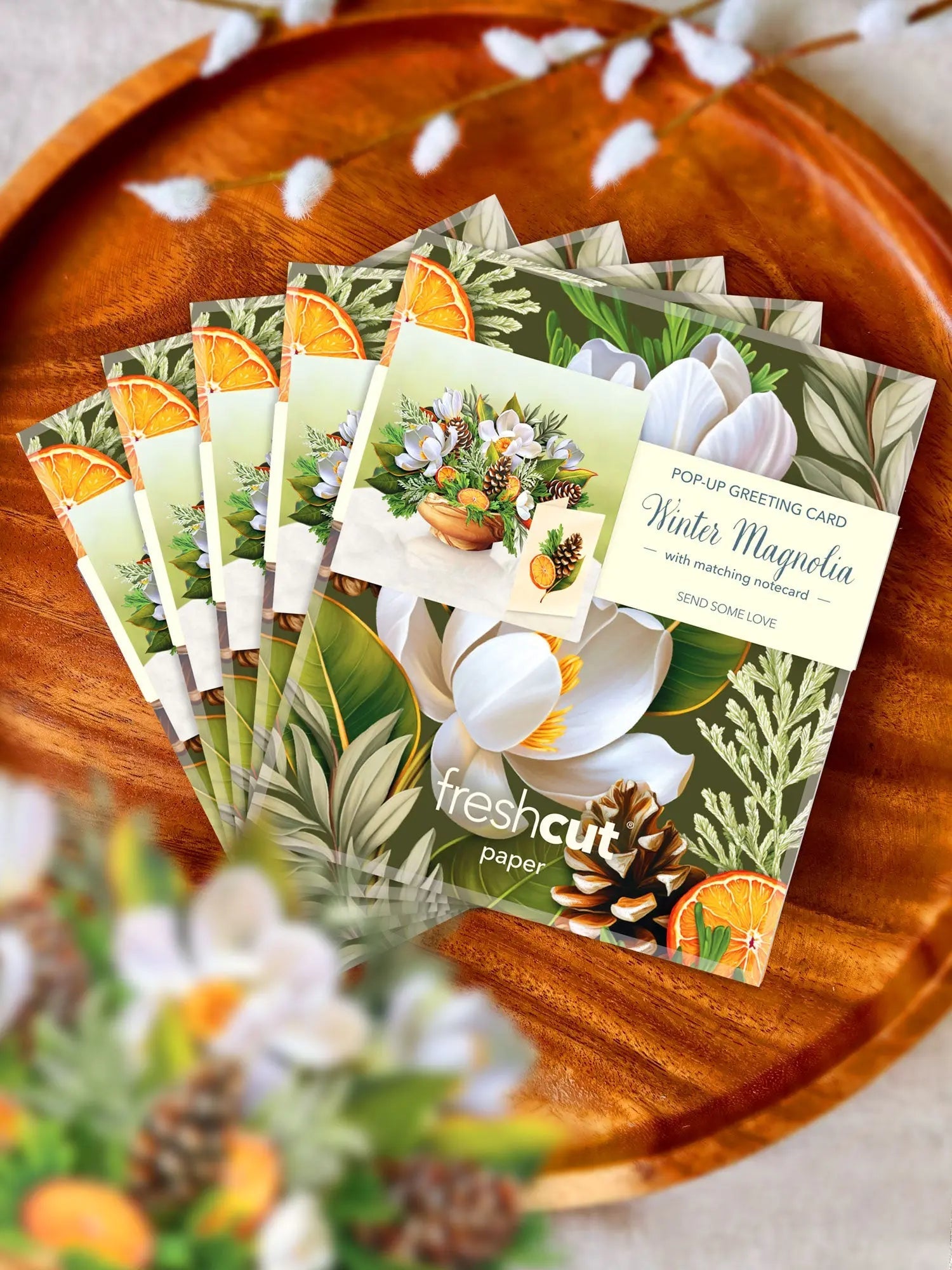 MINI WINTER MAGNOLIA GREETING CARD