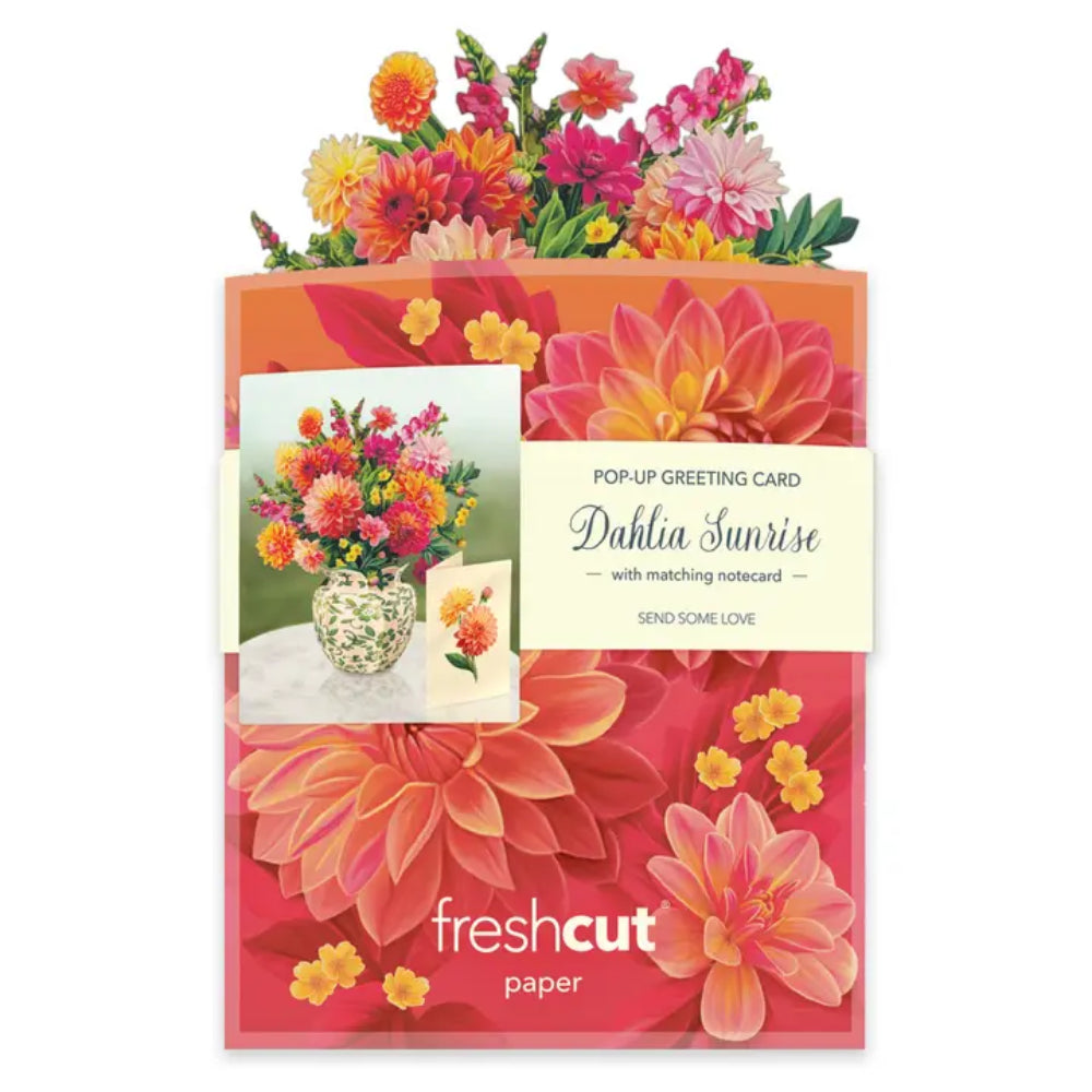 Mini Sunrise Dahlias Greeting Card