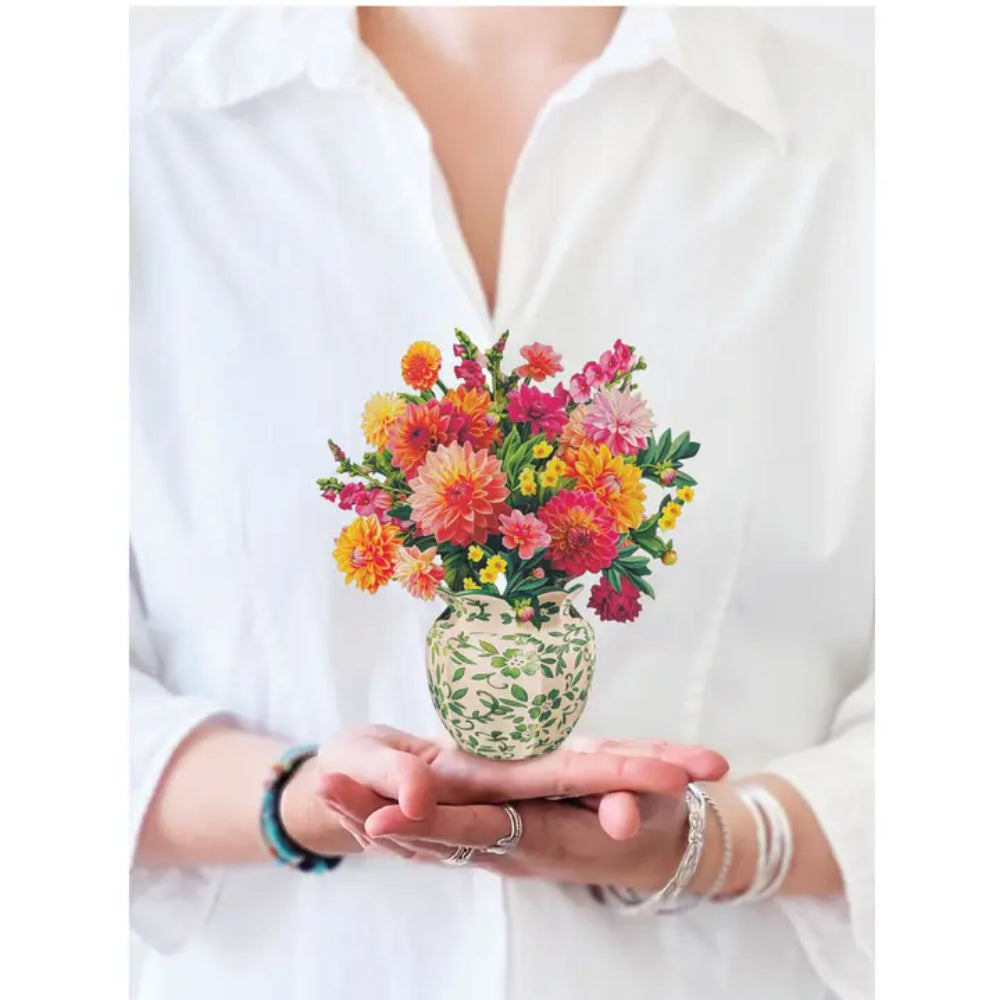 Mini Sunrise Dahlias Greeting Card