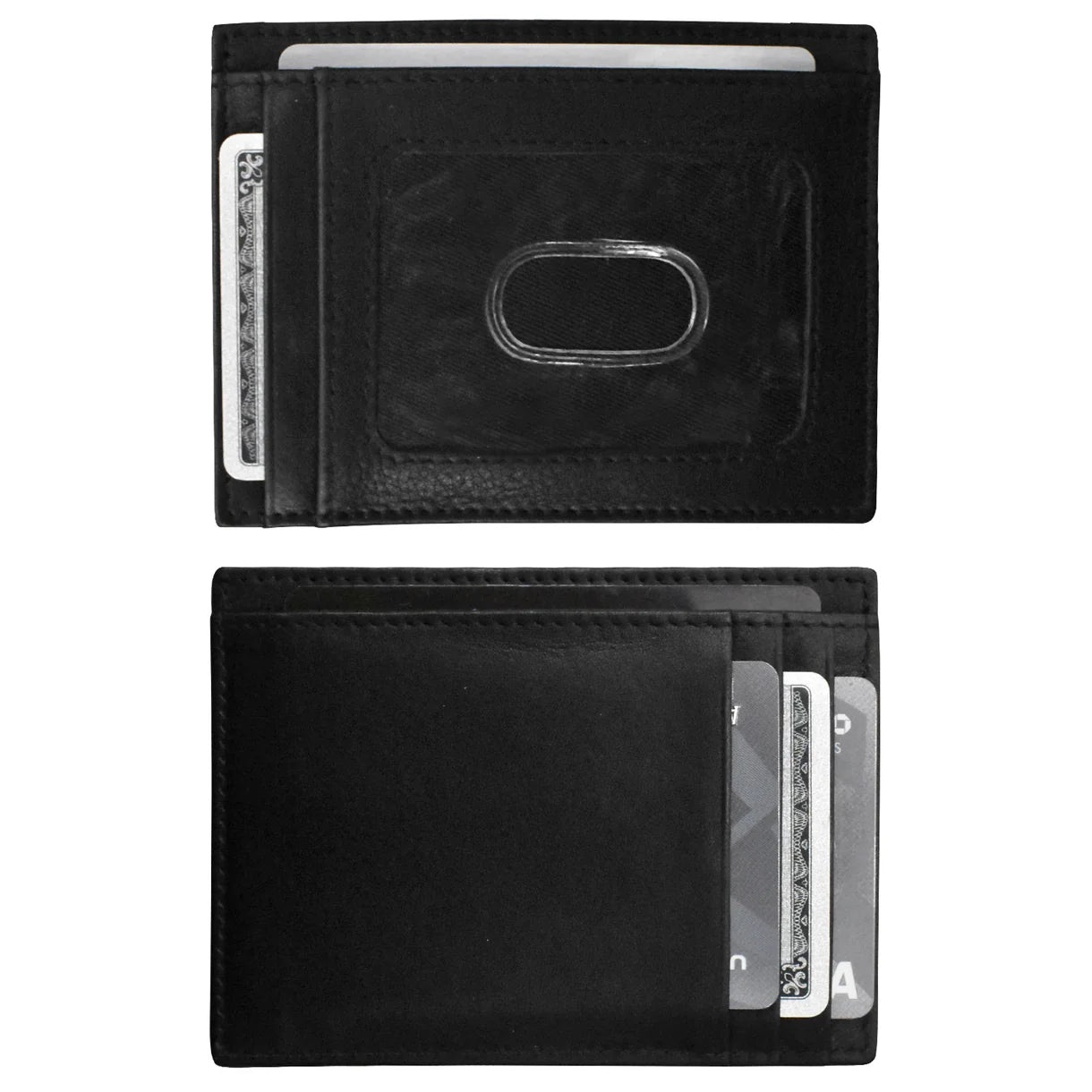Men's Wallet Premium Leather Pocket Card Holder - Black