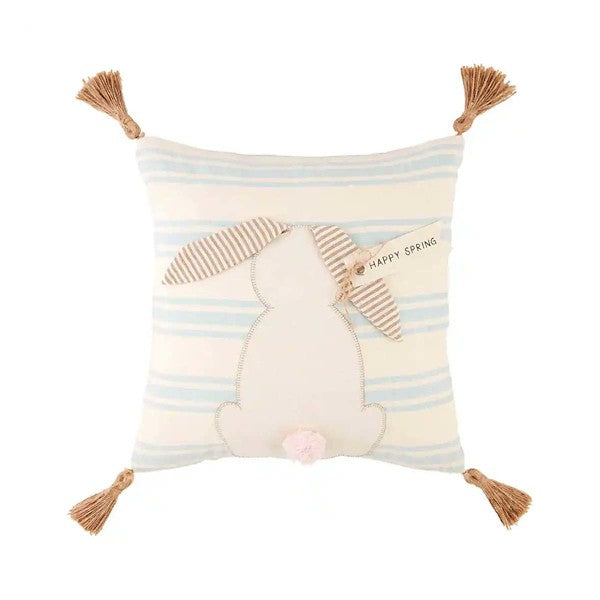 Hop Bunny Striped Pillow