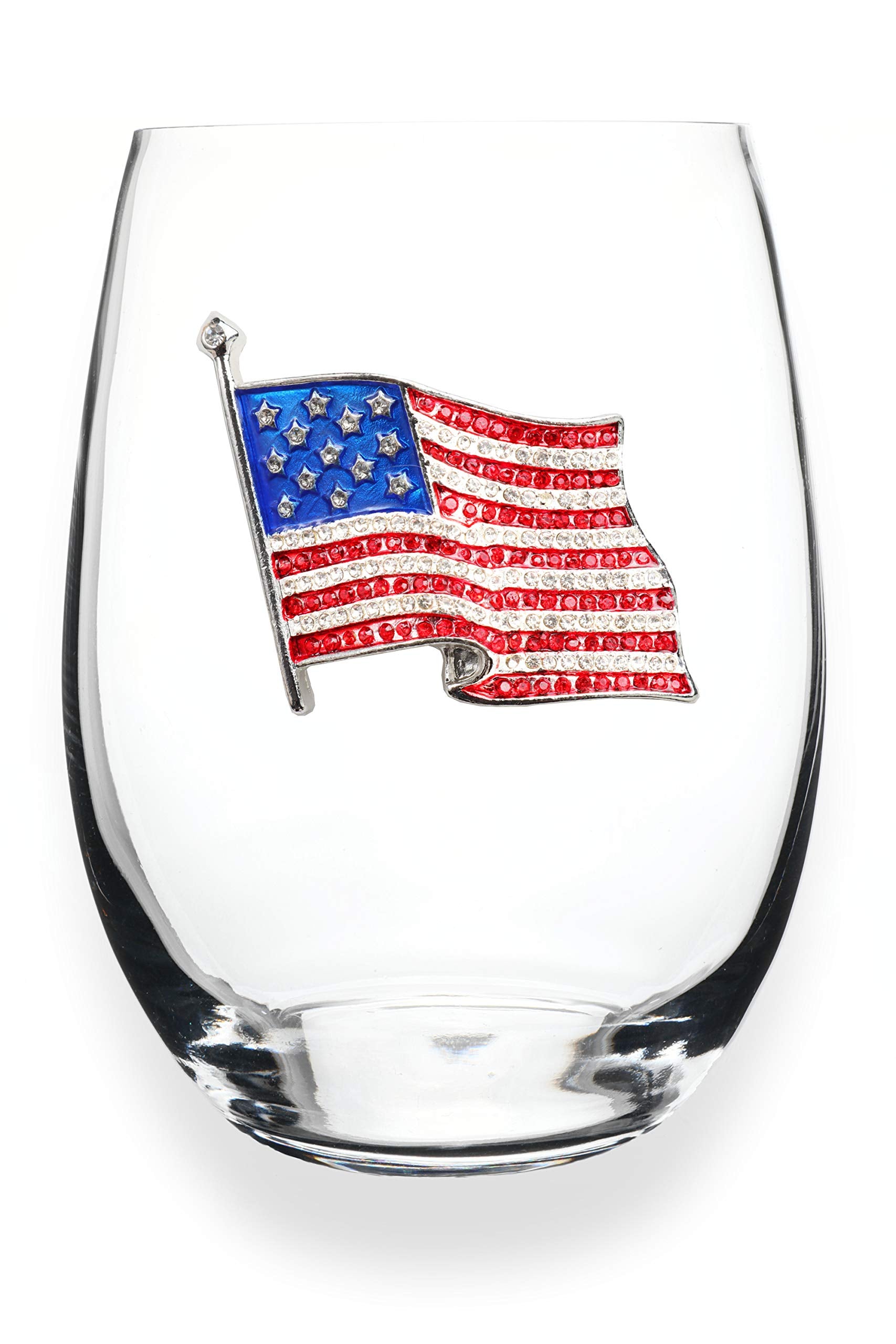 AMERICAN FLAG, STEMLESS WINE GLASS
