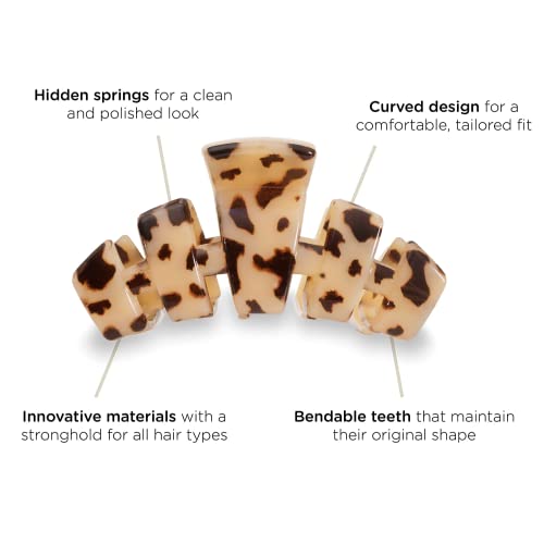 Round Flat Hair Clip - Medium - Blonde Tortoise