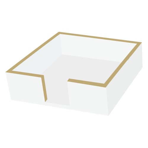 Cocktail Napkin Caddy - Wood, White