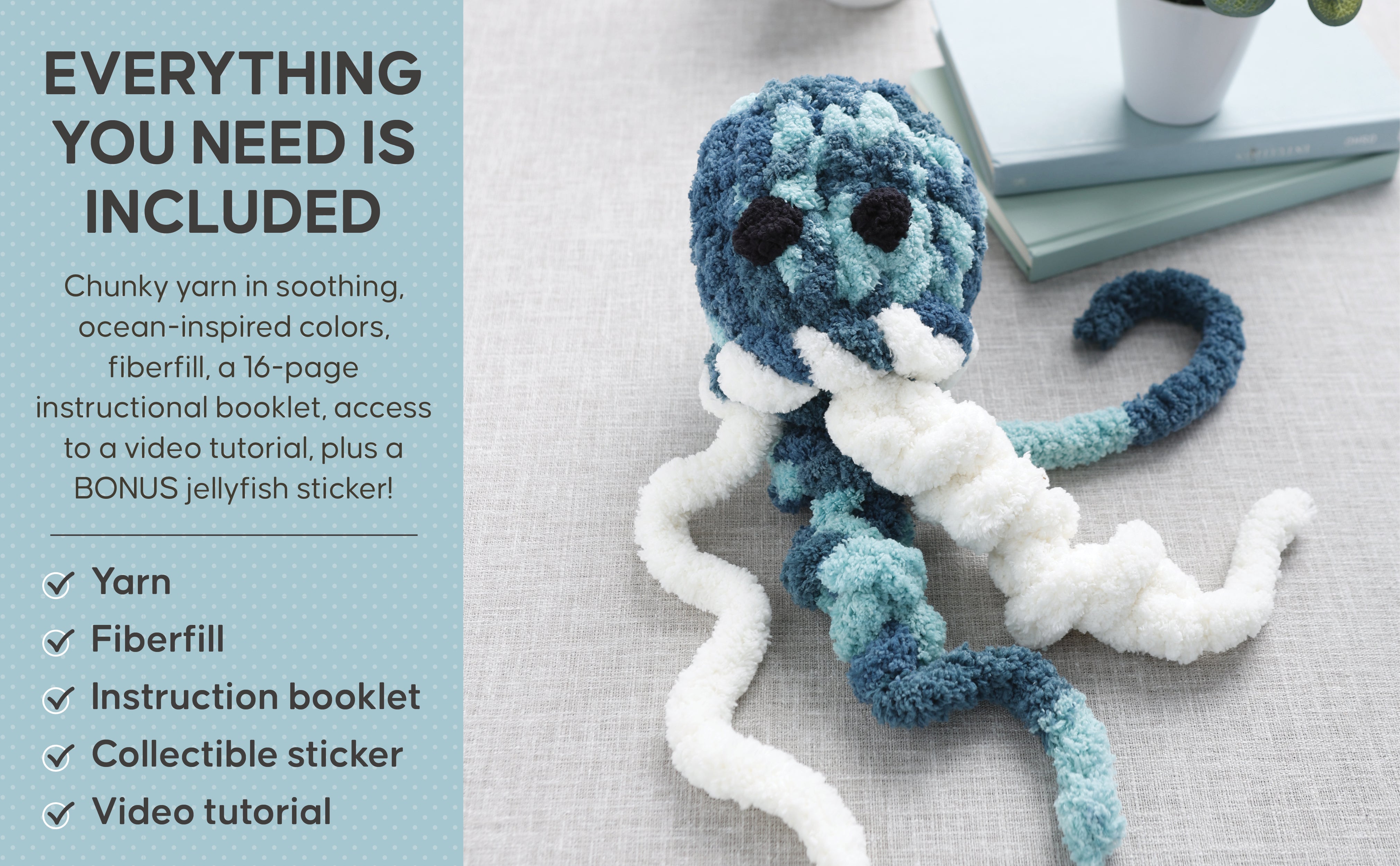 Super Simple Finger Knitting Kit: Jiggle the Jellyfish