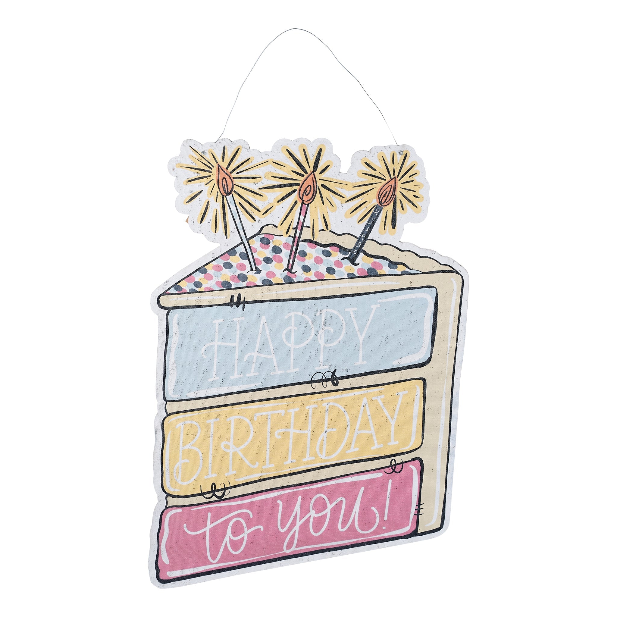 CELEBRATE /HAPPY BIRTHDAY CAKE DOUBLE SIDED DECOR/BURLEE
