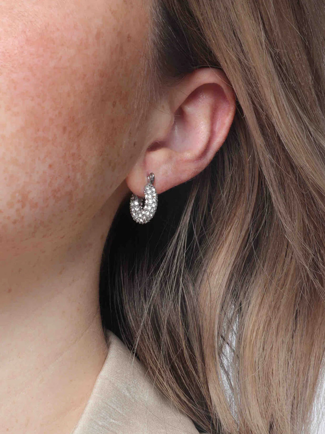 Audrey Huggies - Pave - Silver