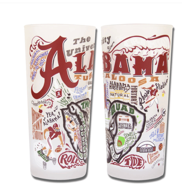Alabama, University of Glass (set of 2)