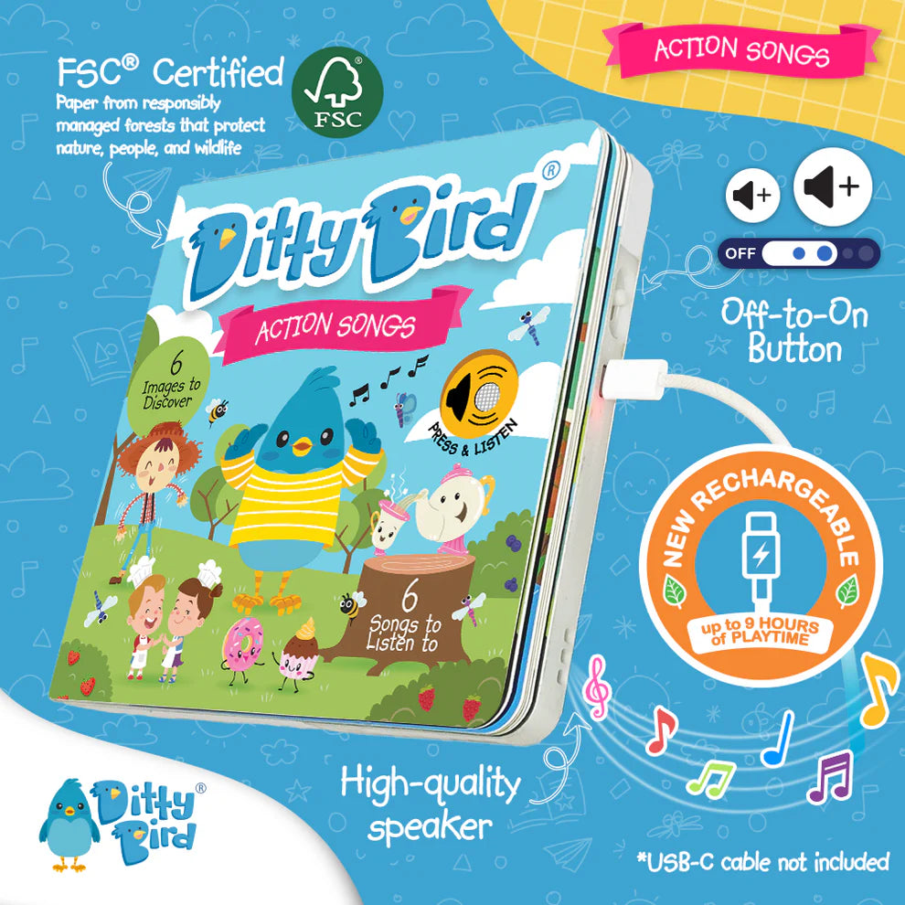DITTY BIRD-ACTION SONGS-RECHARGEABLE MUSICAL BOOK
