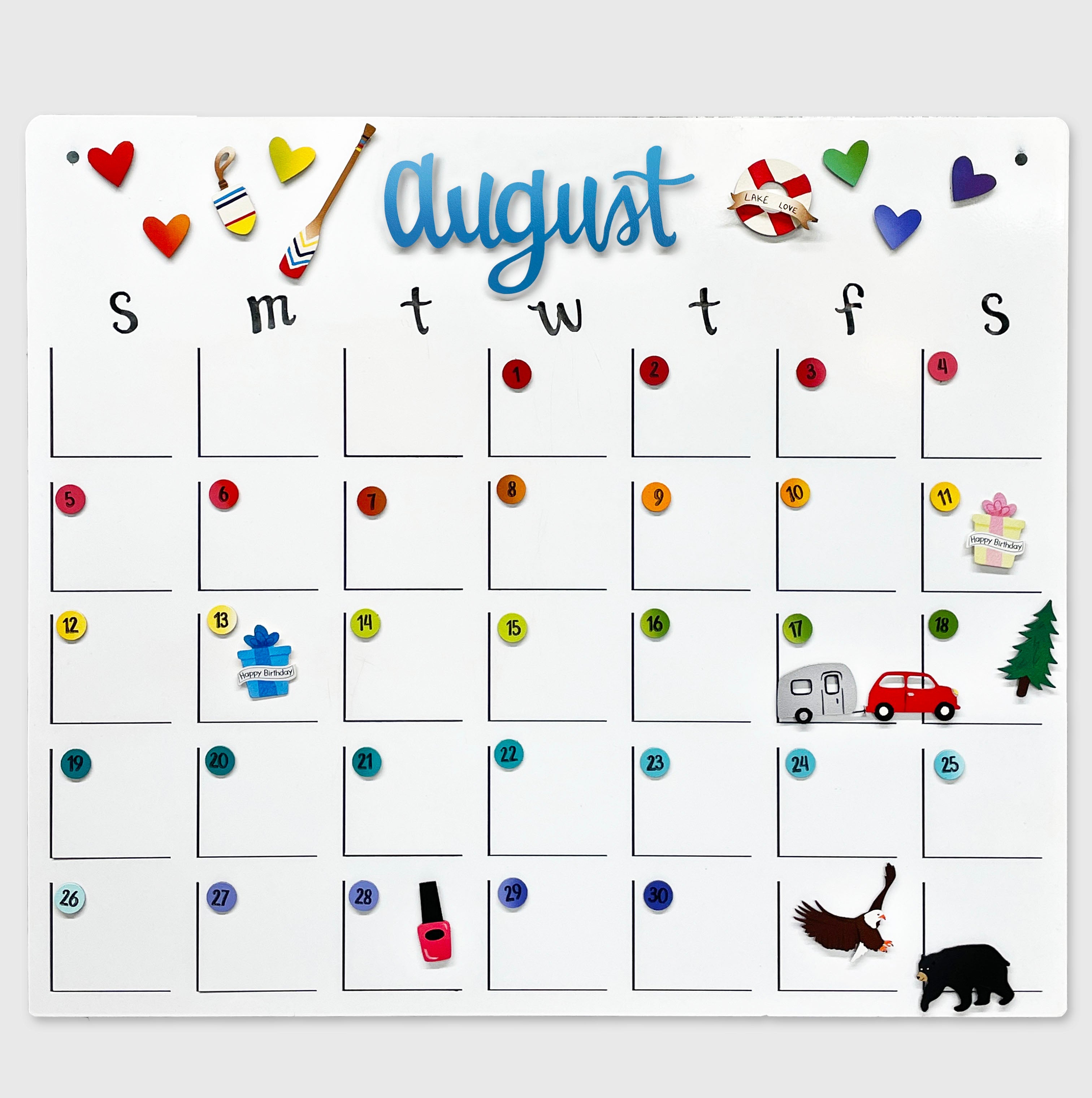 BIRTHDAY CALENDAR MAGNETS SET OF 4