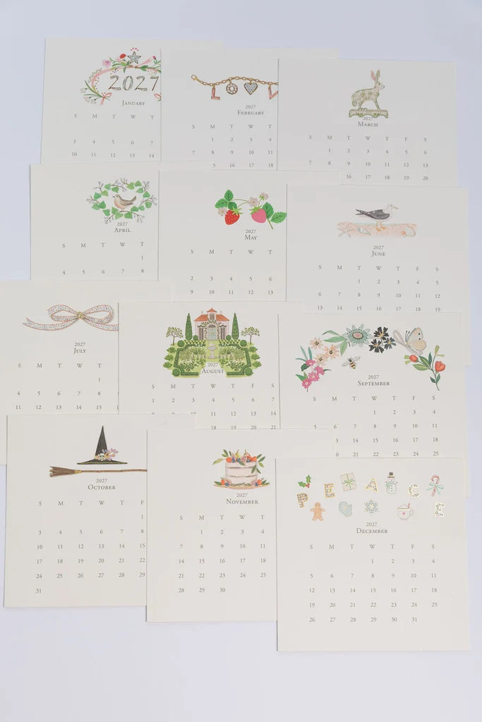 2027 Classic Desk Calendar w/ Gold Easel