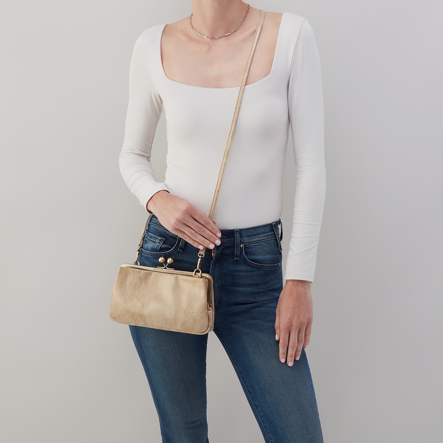 LAUREN CROSSBODY GOLD LEAF HOBO