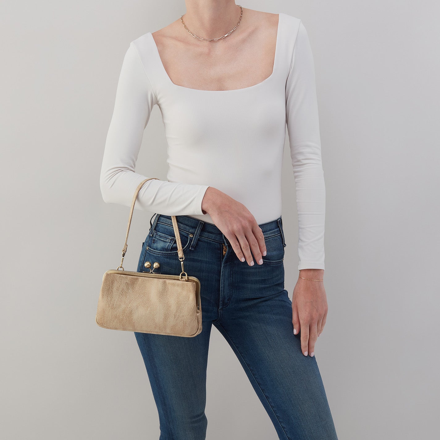 LAUREN CROSSBODY GOLD LEAF HOBO