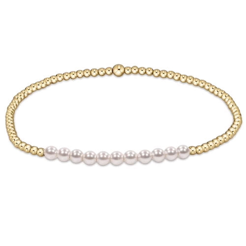GOLD BLISS 2MM BEAD BRACELET PINK OPAL