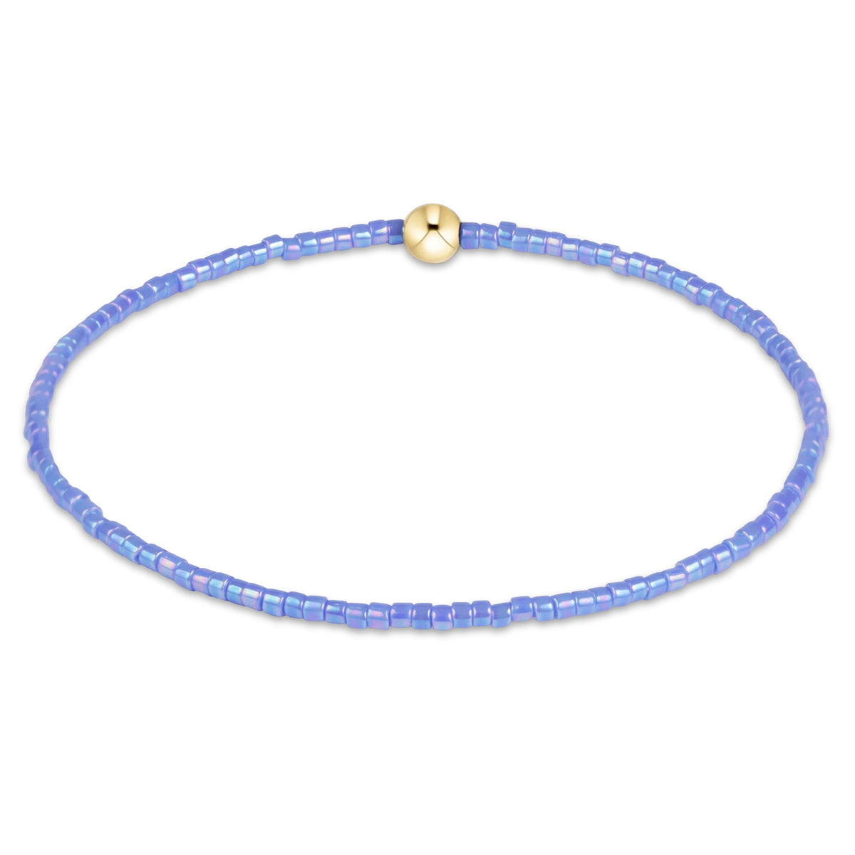 eNewton Hope Classic Bracelet with iridescent bright blue seed beads and gold accent bead