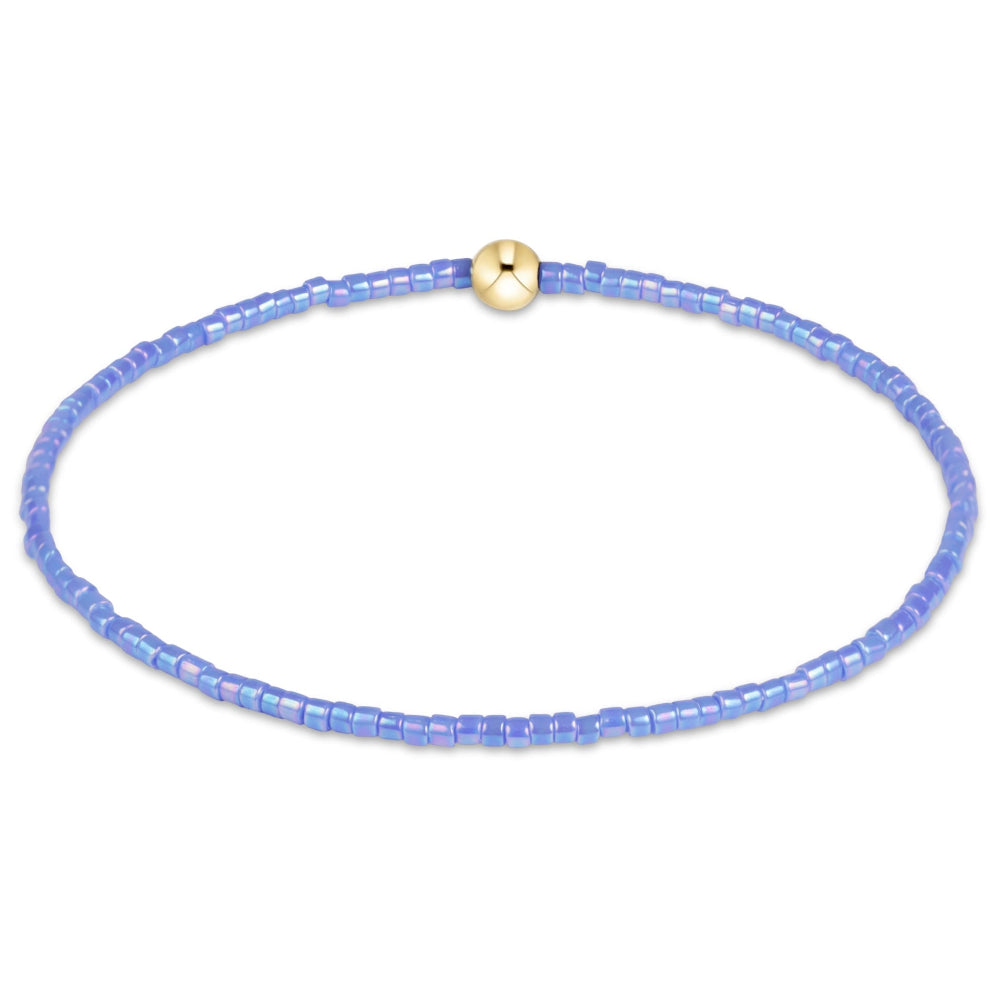 eNewton Hope Classic Bracelet in bright blue iridescent seed beads with gold accent bead