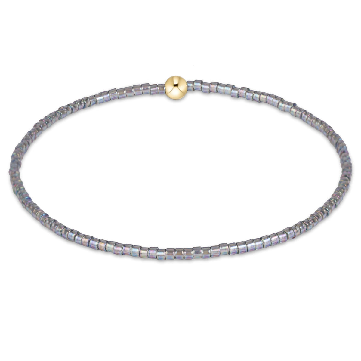 eNewton Hope Classic Bracelet in Morning Mist with iridescent gray seed beads and gold accent bead