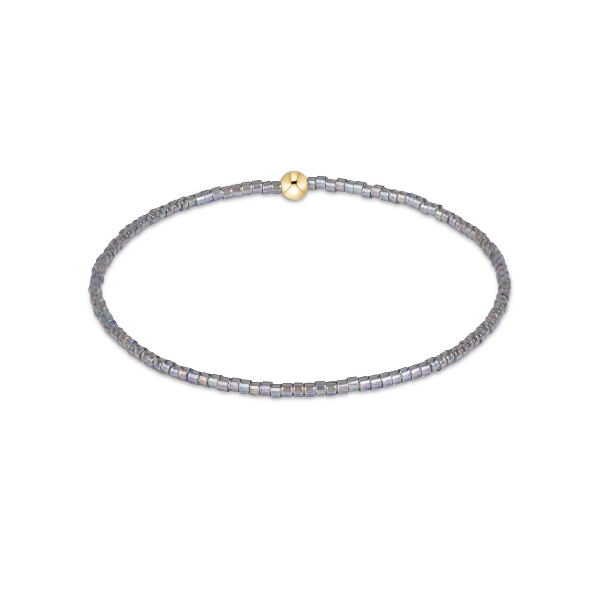 eNewton Hope Classic Bracelet in Morning Mist with small gray iridescent beads and gold accent bead