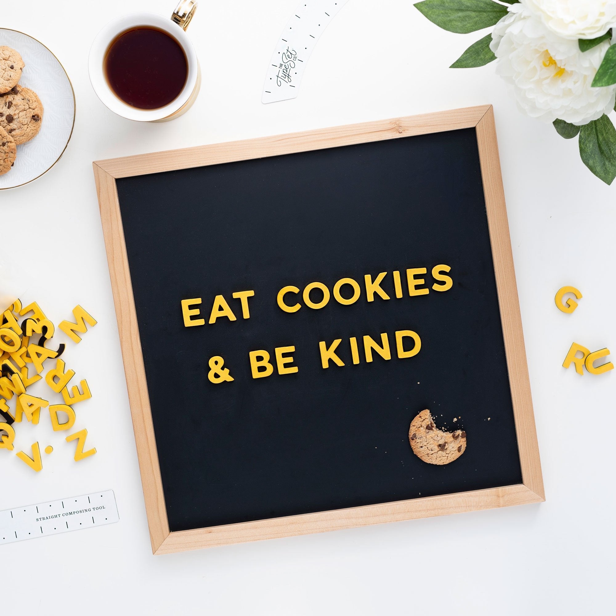 15X15 Magnetic Letter Chalk Board - Black