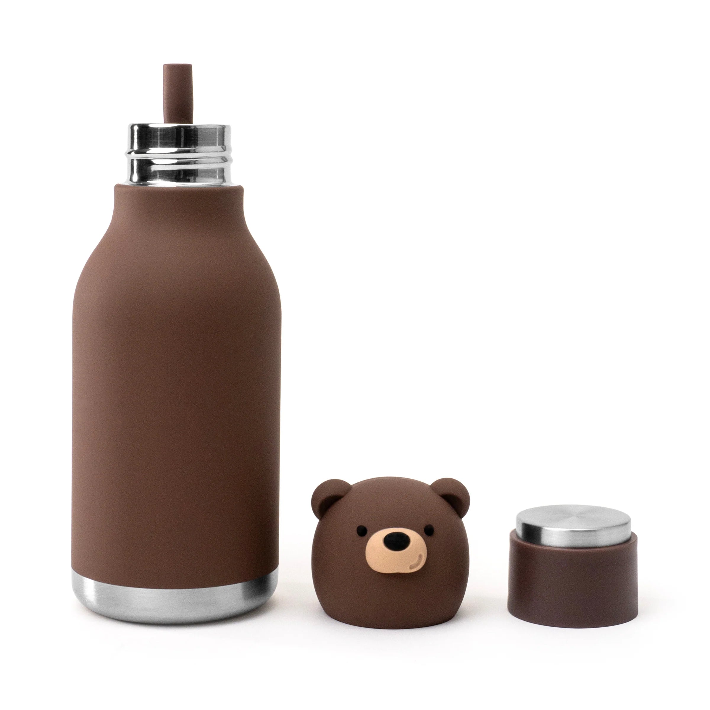 Ceramic-Lined Water Bottle - Brown Bear