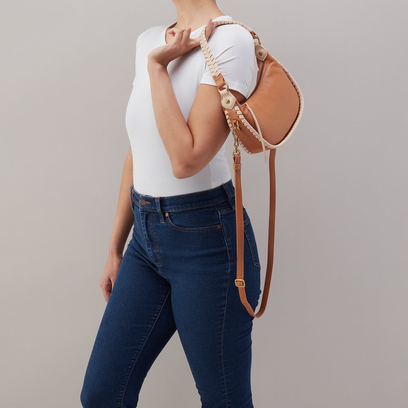 Mia Crescent Small Hobo- Warm Cashew