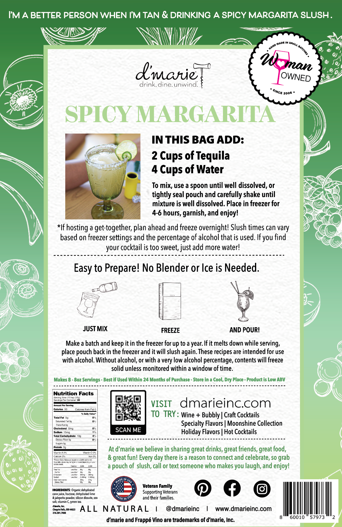 Spicy Margarita 10 oz Slush Mix