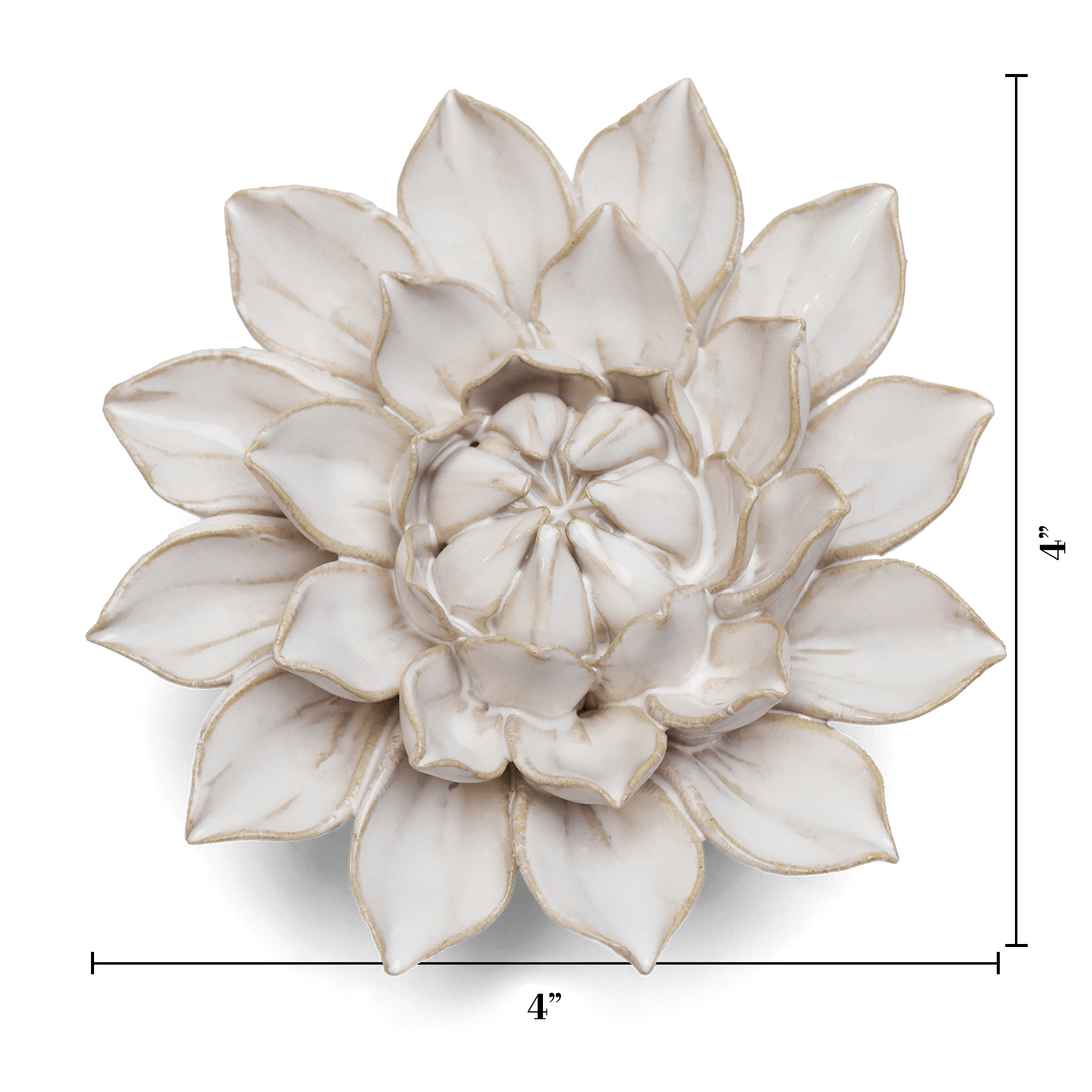 Ceramic Flower White Collection Ivory Dahlia