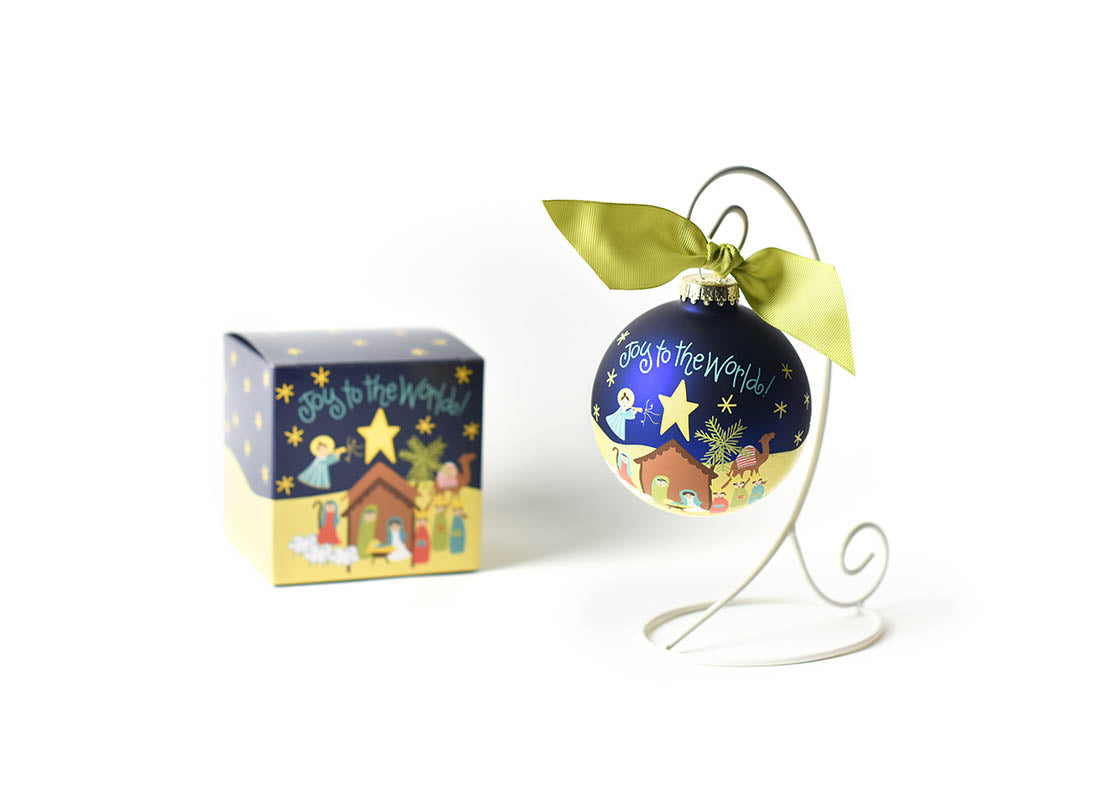 Joy to the World Nativity 100mm Glass Ornament