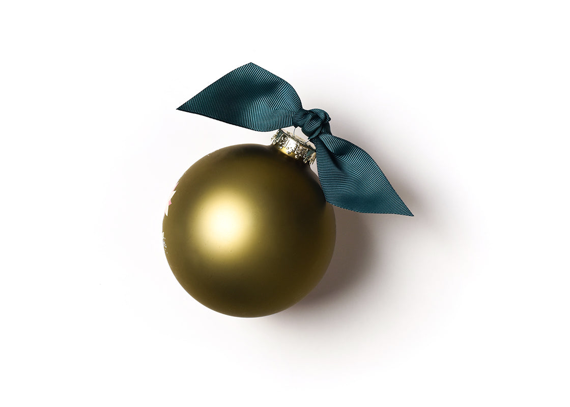 SEASONS GREETINGS POINSETTIA 100MM GLASS ORNAMENT