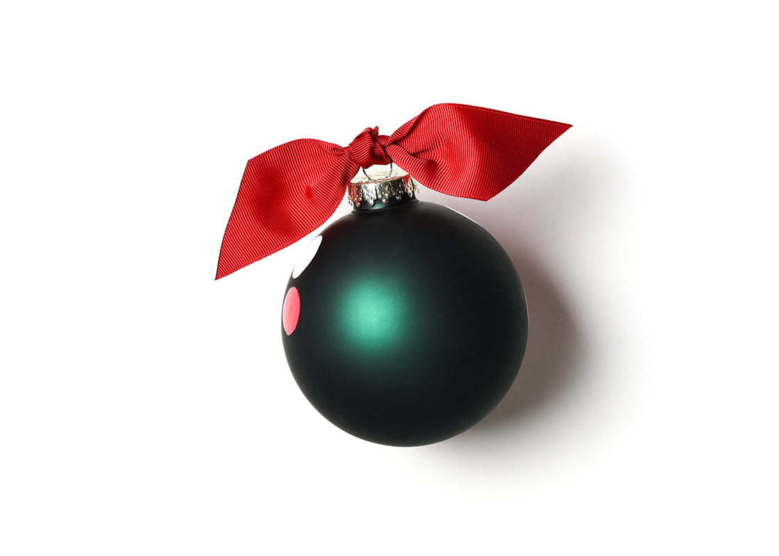 Ho Ho Ho Santa 100mm Glass Ornament (brown skin)