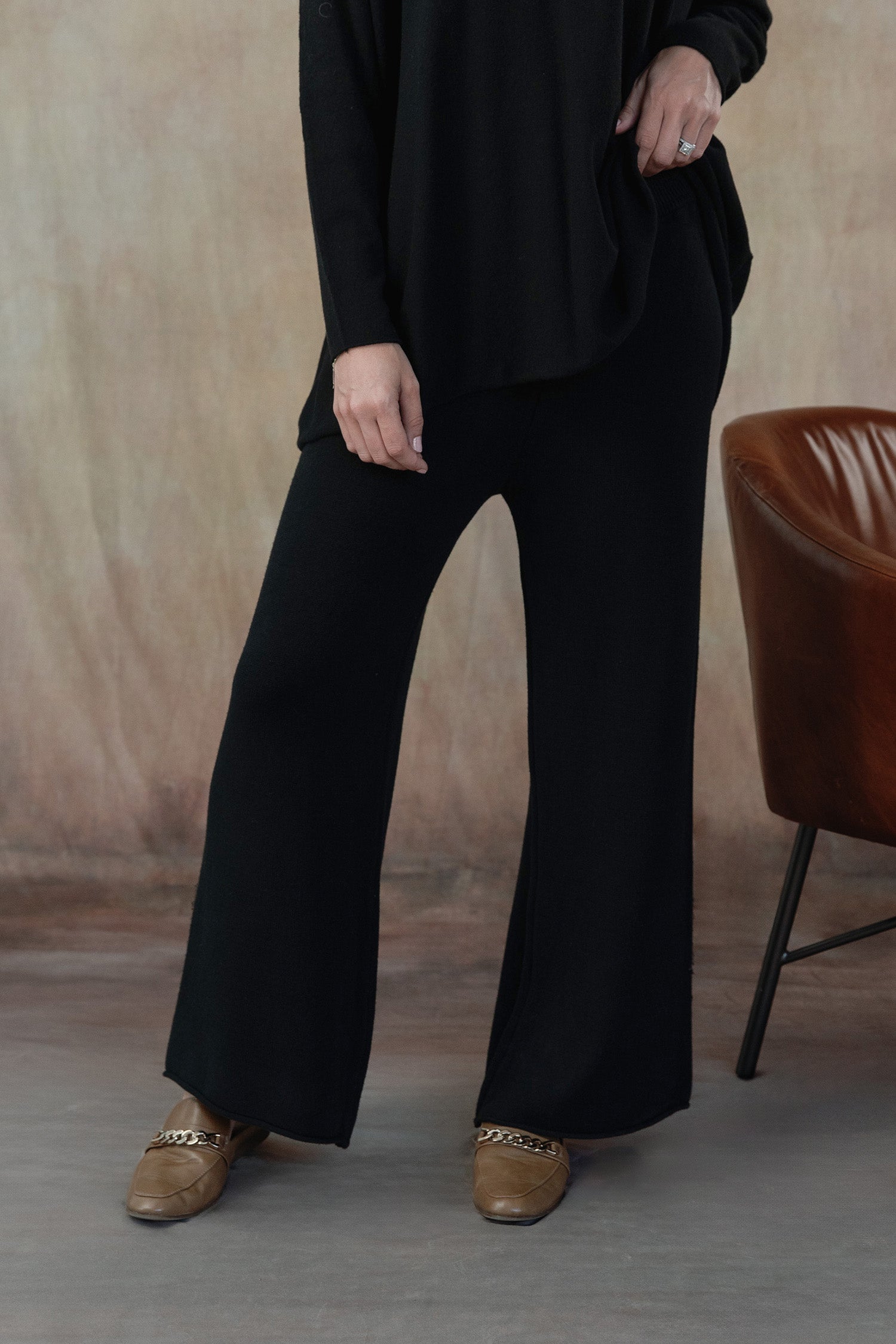 CLEO KNIT PANTS-BLACK-O/S